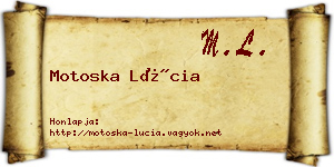 Motoska Lúcia névjegykártya